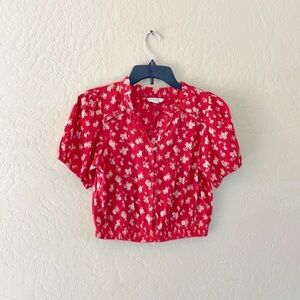 American Eagle Red Floral‎ Top